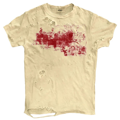 Vintage Ripped T Shirts Men Streetwear Harajuku Graphic