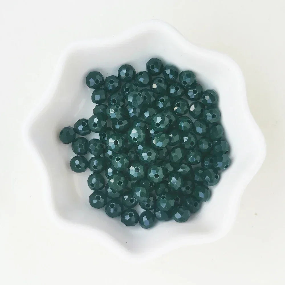 50pcs 4*6mm Rondelle Austria faceted Flat Acrylic Round Beads