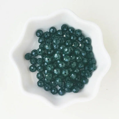 50pcs 4*6mm Rondelle Austria faceted Flat Acrylic Round Beads
