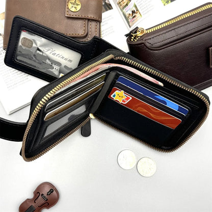 1pc men's short zipper wallet