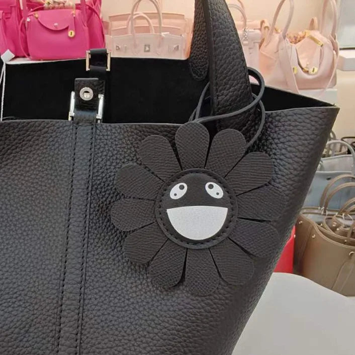 Top Genuine Leather Sun Flower Bag Charm