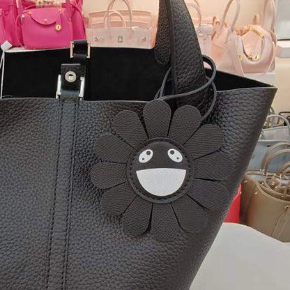 Top Genuine Leather Sun Flower Bag Charm