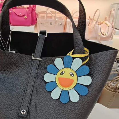 Top Genuine Leather Sun Flower Bag Charm