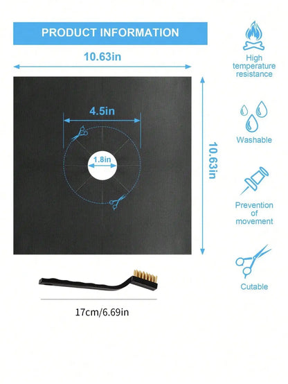 8pcs black gas stove oil proof pad