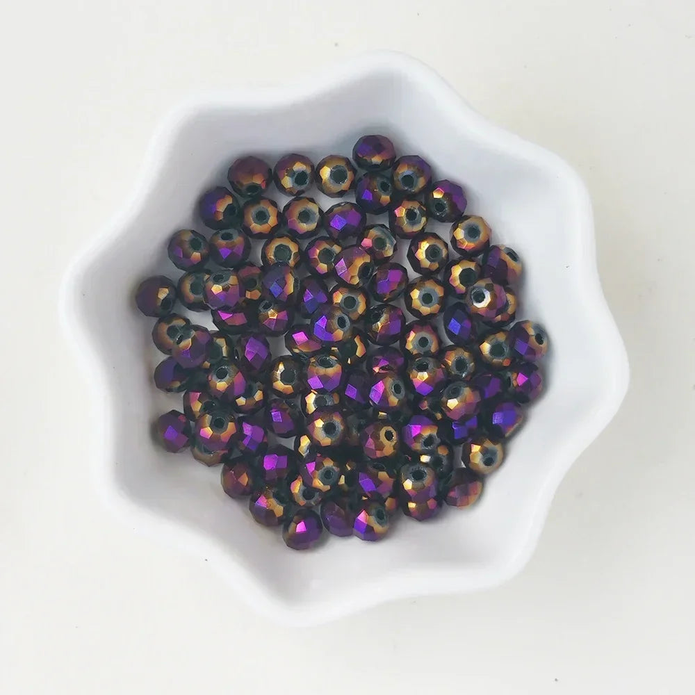 50pcs 4*6mm Rondelle Austria faceted Flat Acrylic Round Beads