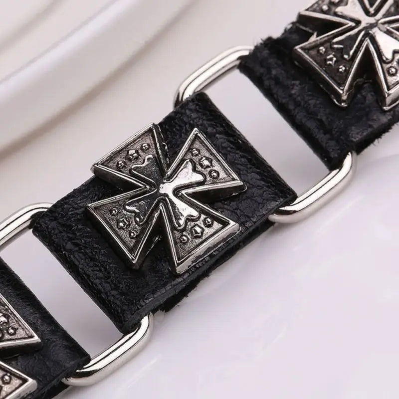 Punk Adjustable Bracelet Metal Cross Cuff