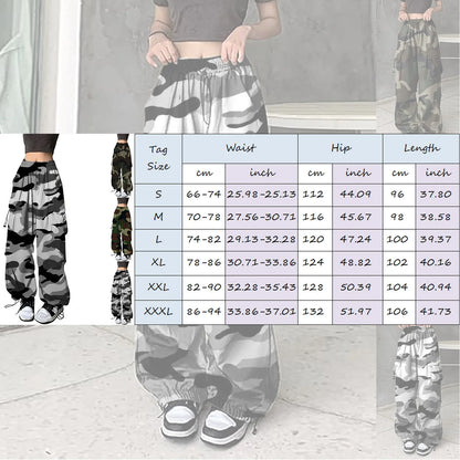 Baggy Camo Print Drawstring Loose