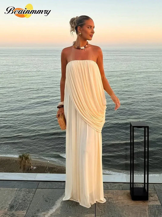 Sexy Strapless Maxi Dress