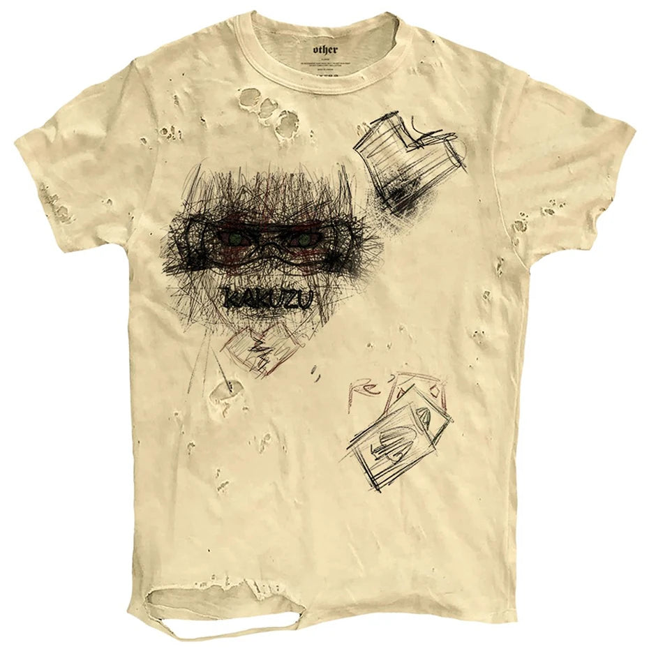 Vintage Ripped T Shirts Men Streetwear Harajuku Graphic