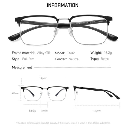 Gmei Optical Retro Alloy TR90 Men Glasses