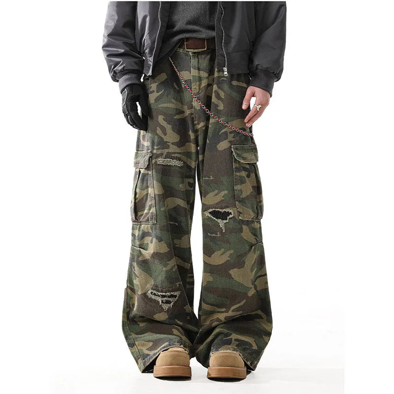 Multi-pockets Camouflage Cargo Pants Y2K Women