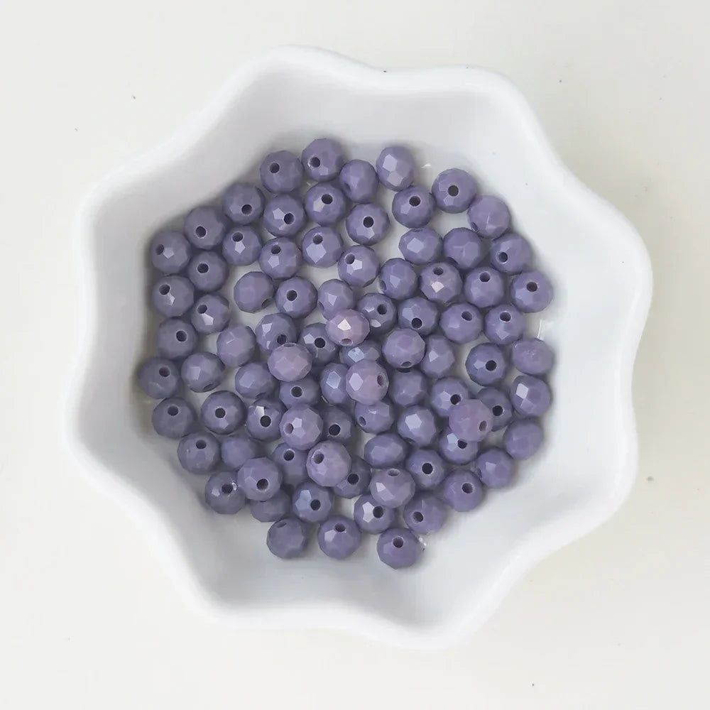 50pcs 4*6mm Rondelle Austria faceted Flat Acrylic Round Beads