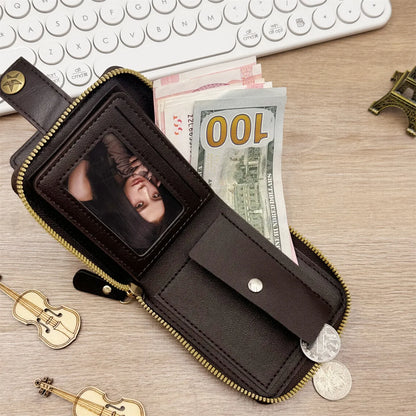 1pc men's short zipper wallet