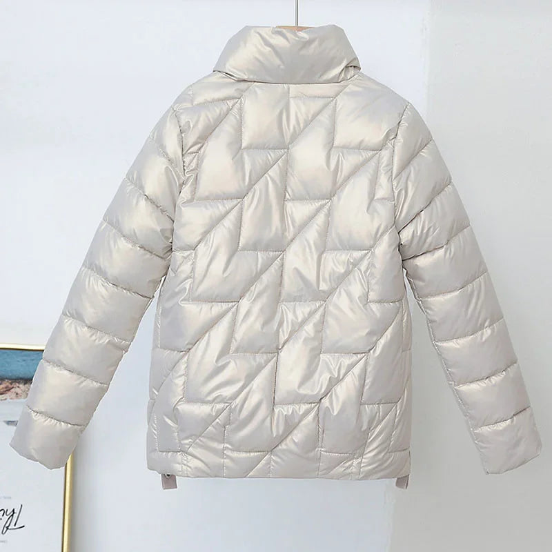 Women Winter Parkas Glossy Down