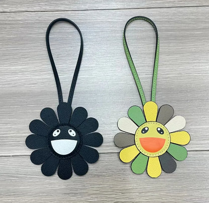 Top Genuine Leather Sun Flower Bag Charm
