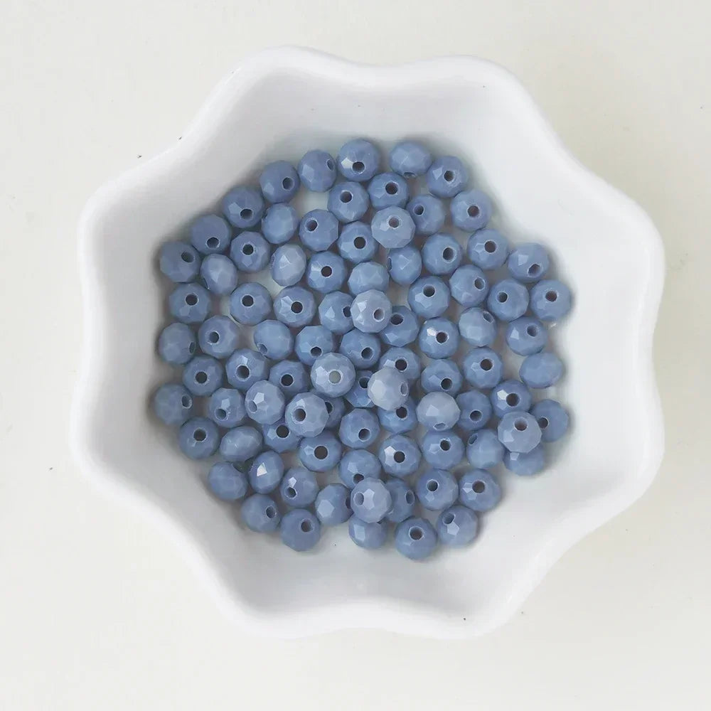 50pcs 4*6mm Rondelle Austria faceted Flat Acrylic Round Beads