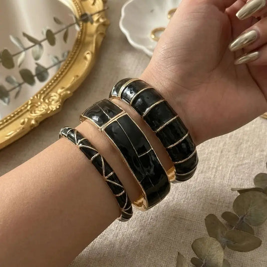 Vintage Punk Black Cuff Bracelets