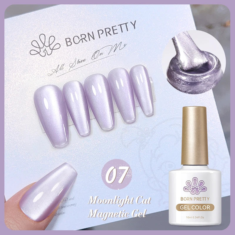 BORN PRETTY 10ml Pink Glass Cat Magnetic Gel