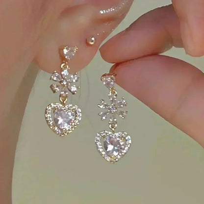 Teardrop Opal Zircon Butterfly Earrings
