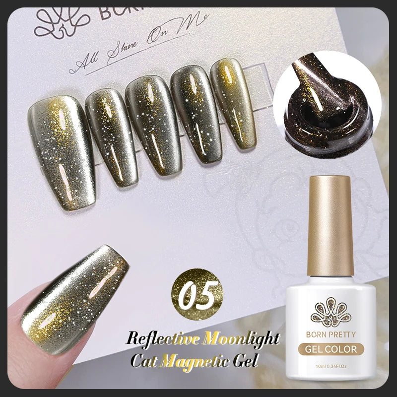 BORN PRETTY 10ml Pink Glass Cat Magnetic Gel