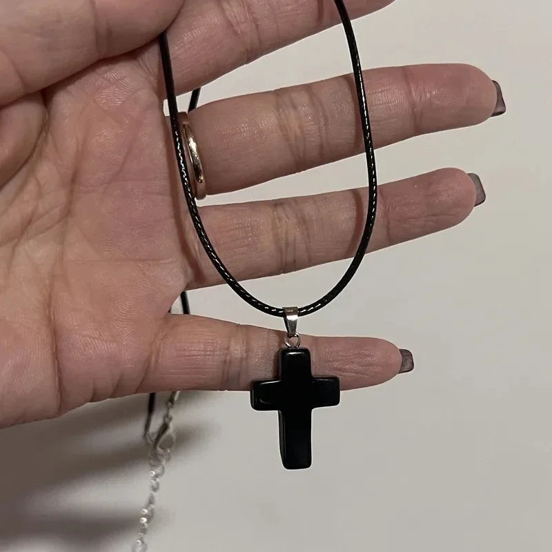 Gothic Vintage Red Glass Cross