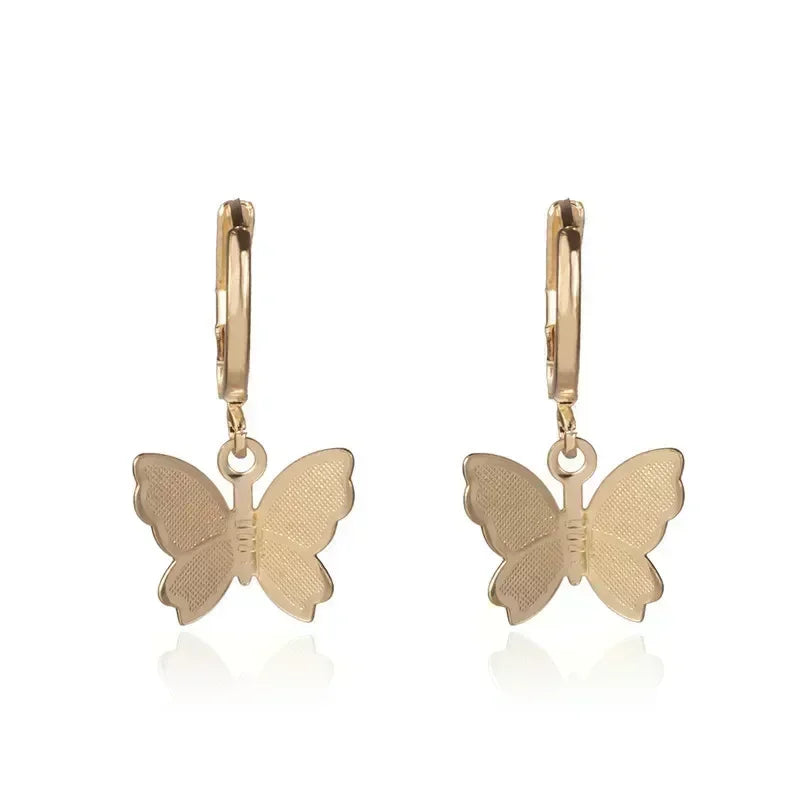 Teardrop Opal Zircon Butterfly Earrings