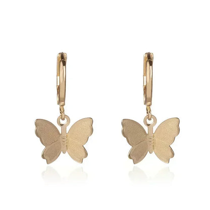 Teardrop Opal Zircon Butterfly Earrings