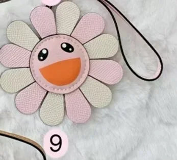 Top Genuine Leather Sun Flower Bag Charm