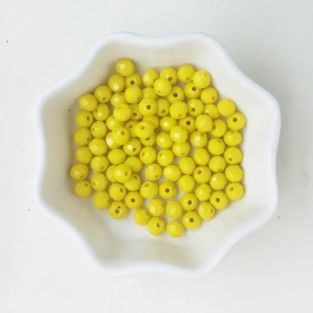 50pcs 4*6mm Rondelle Austria faceted Flat Acrylic Round Beads