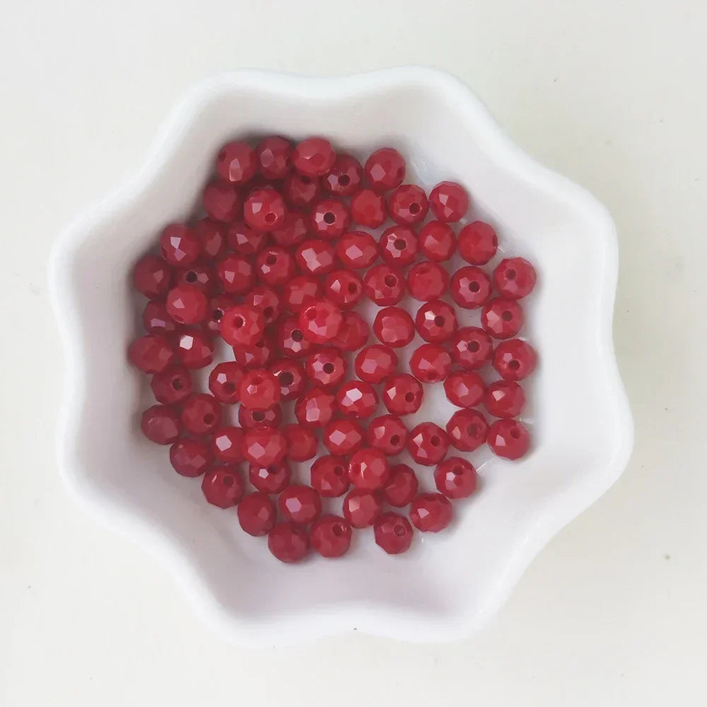 50pcs 4*6mm Rondelle Austria faceted Flat Acrylic Round Beads
