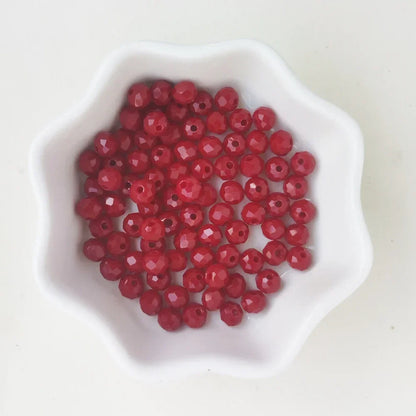 50pcs 4*6mm Rondelle Austria faceted Flat Acrylic Round Beads