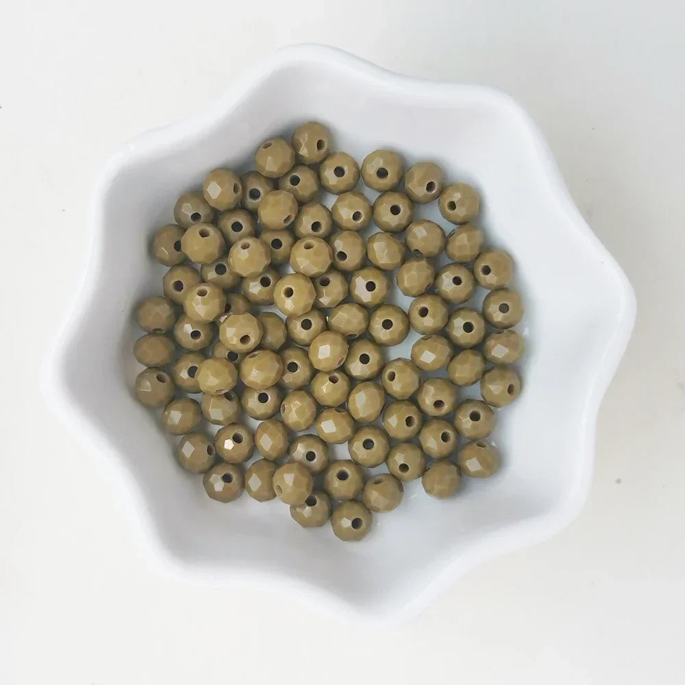 50pcs 4*6mm Rondelle Austria faceted Flat Acrylic Round Beads