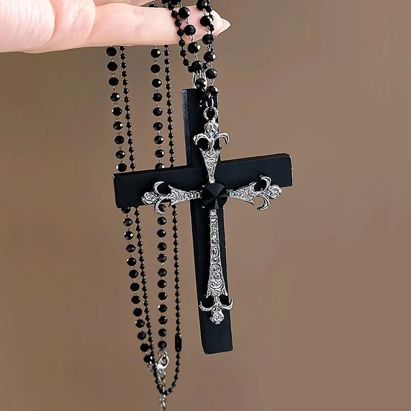 Gothic Cross Clavicle Chain Necklace Y2K