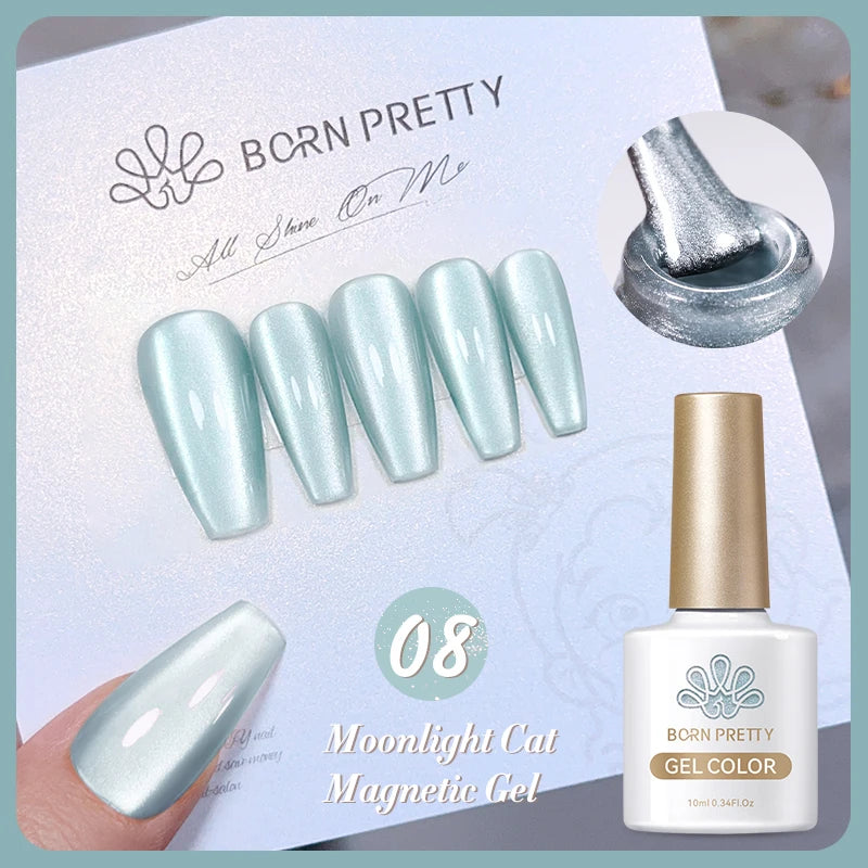 BORN PRETTY 10ml Pink Glass Cat Magnetic Gel