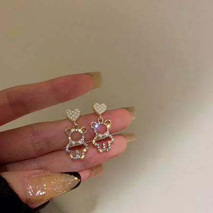 Teardrop Opal Zircon Butterfly Earrings