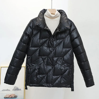 Women Winter Parkas Glossy Down