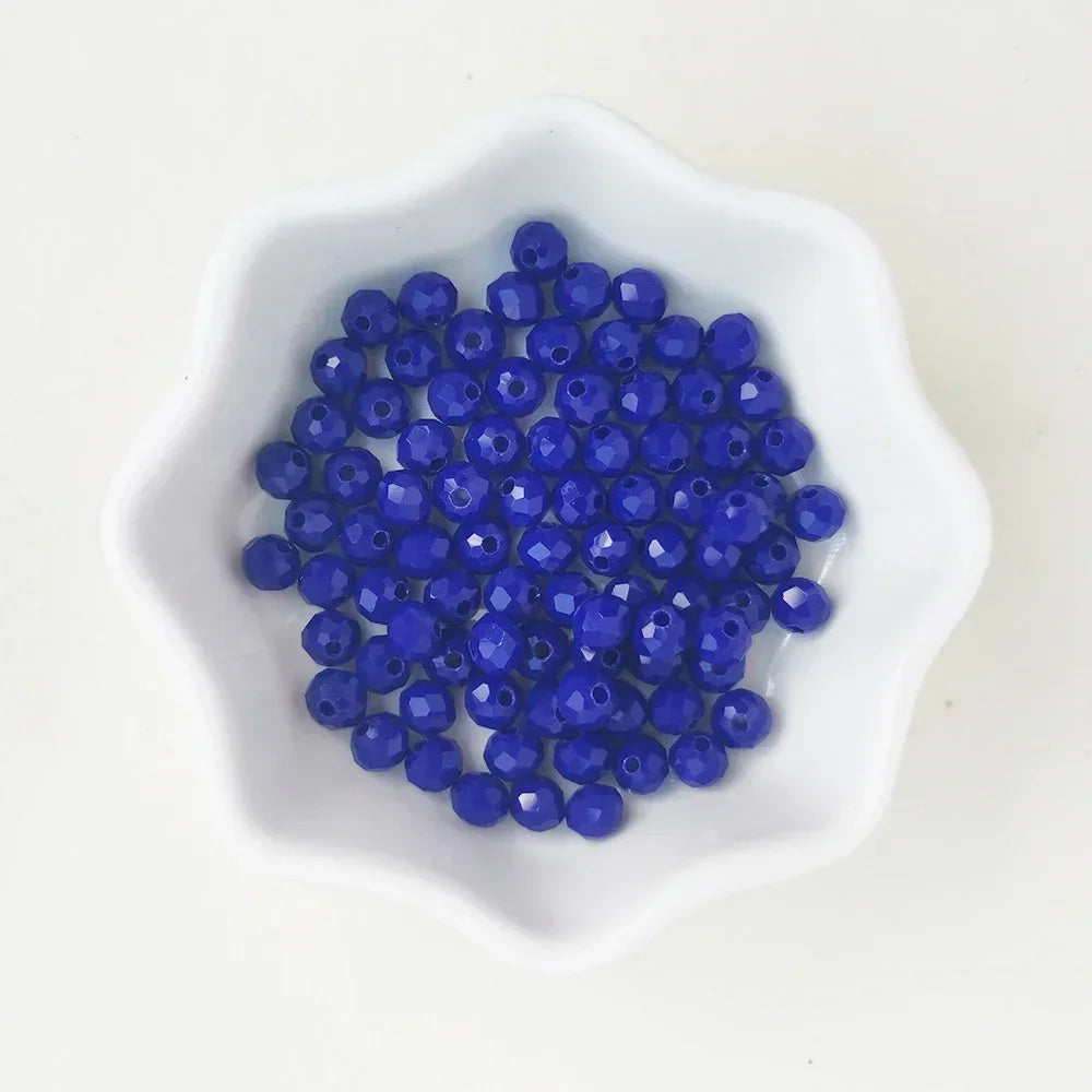 50pcs 4*6mm Rondelle Austria faceted Flat Acrylic Round Beads