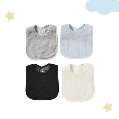 3Pcs/4Pcs Terry Cloth Waterproof Bibs