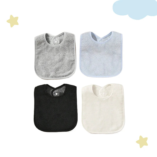 3Pcs/4Pcs Terry Cloth Waterproof Bibs