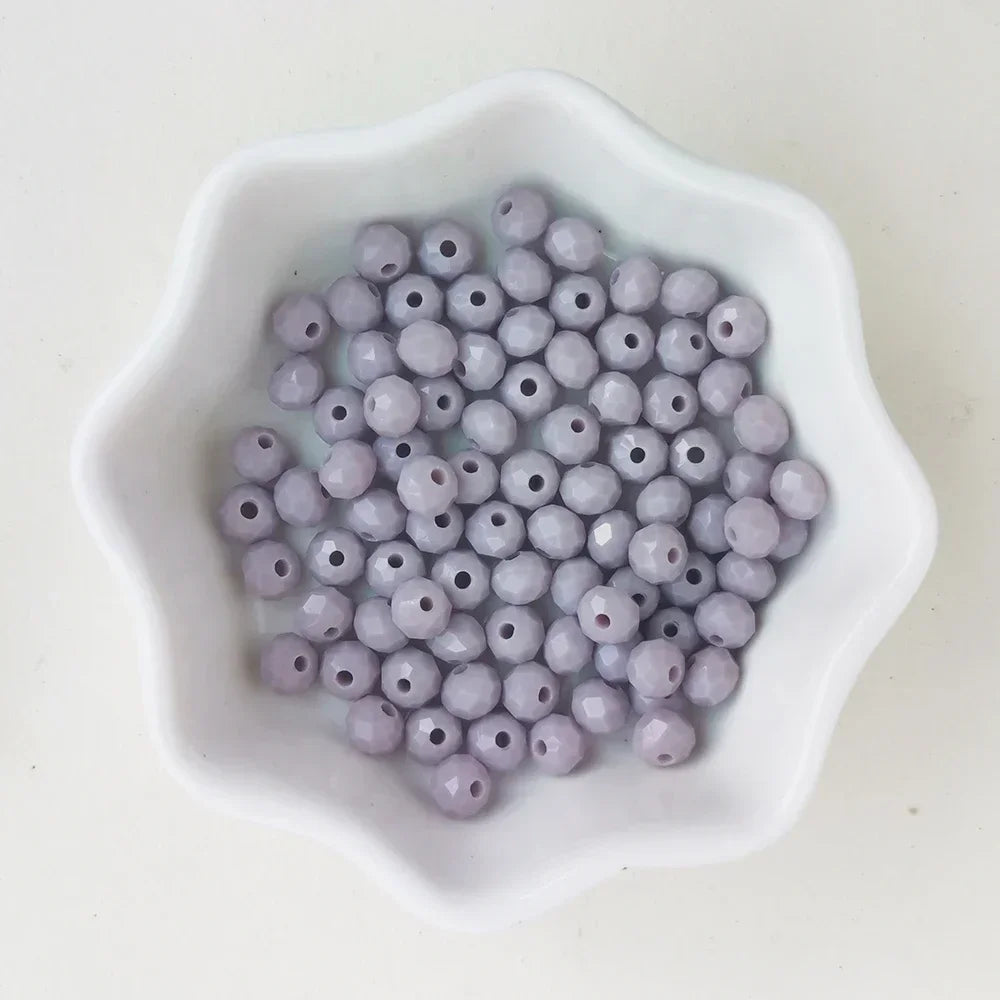 50pcs 4*6mm Rondelle Austria faceted Flat Acrylic Round Beads