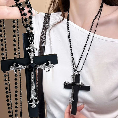 Gothic Cross Clavicle Chain Necklace Y2K