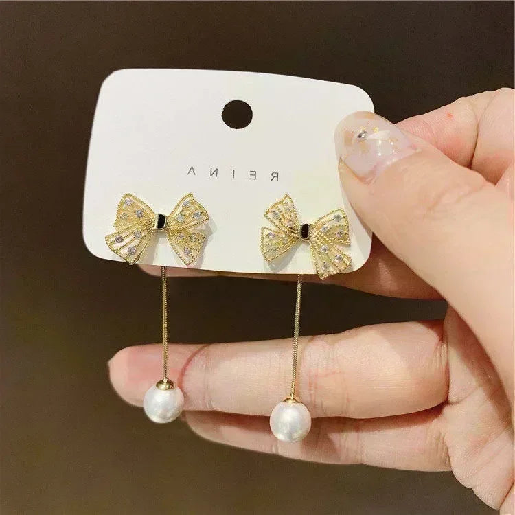 Teardrop Opal Zircon Butterfly Earrings