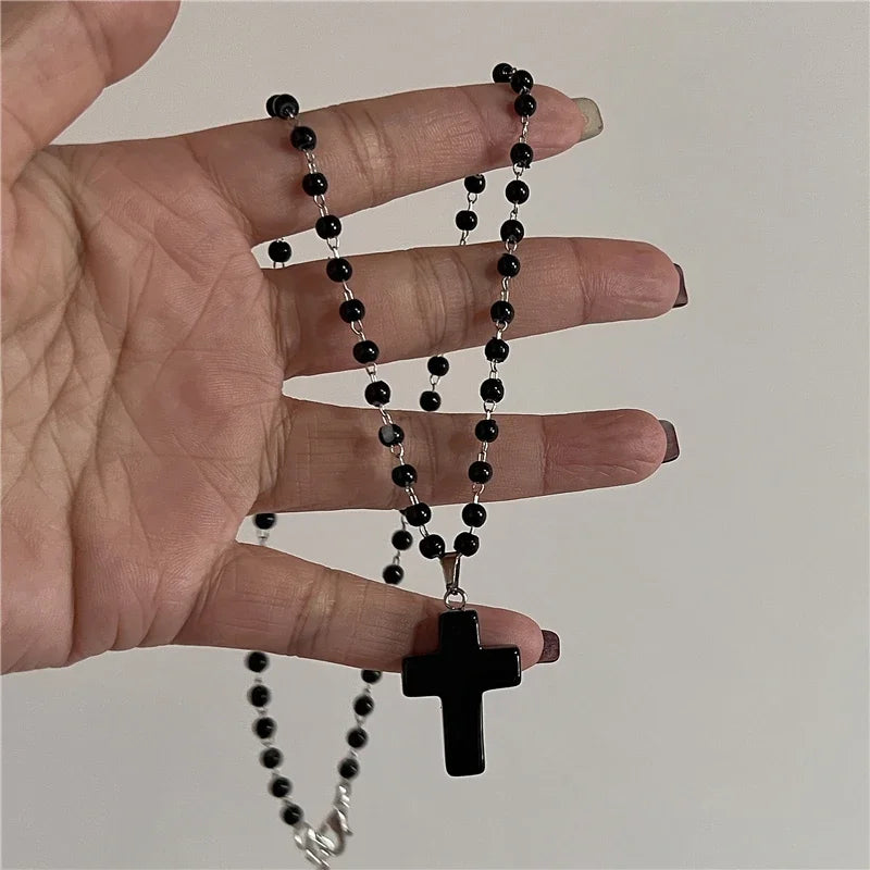 Gothic Vintage Red Glass Cross