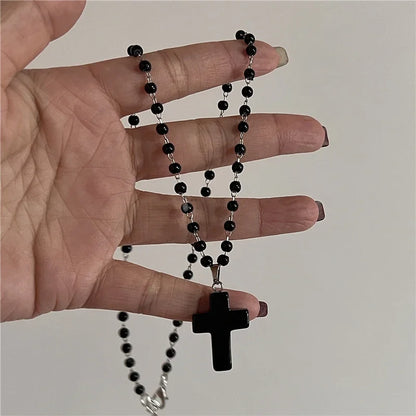 Gothic Vintage Red Glass Cross