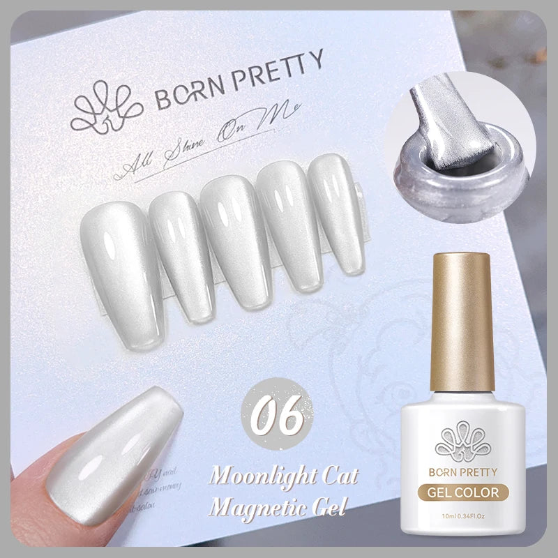 BORN PRETTY 10ml Pink Glass Cat Magnetic Gel