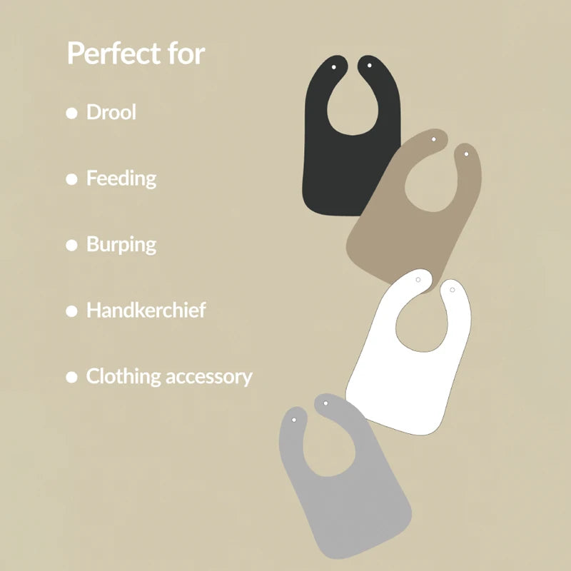 3Pcs/4Pcs Terry Cloth Waterproof Bibs