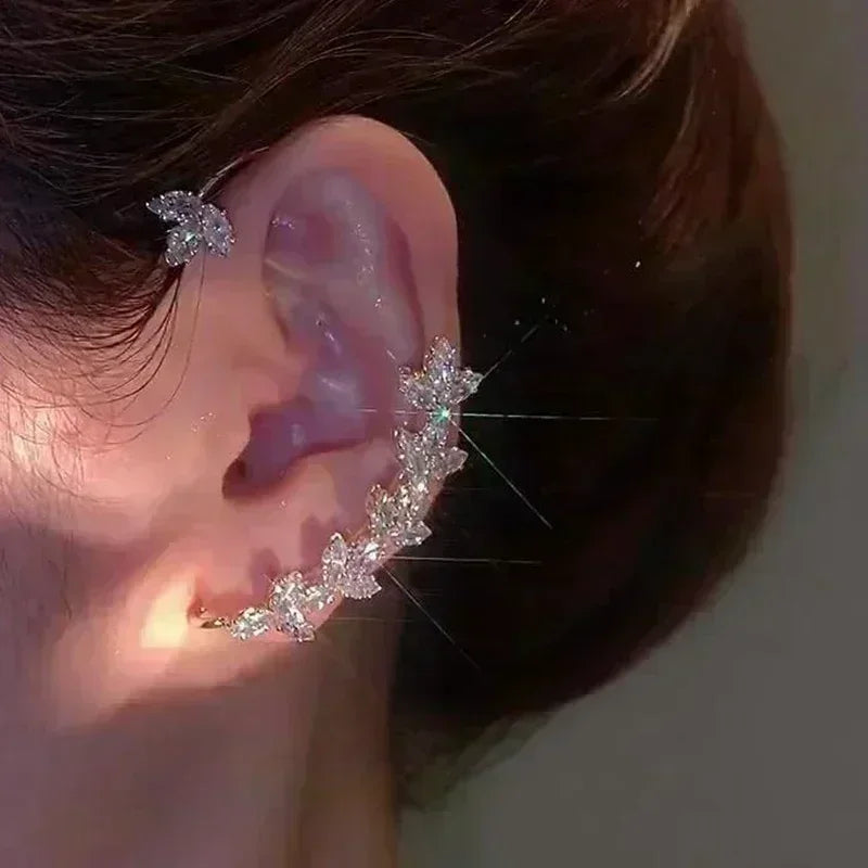 Teardrop Opal Zircon Butterfly Earrings