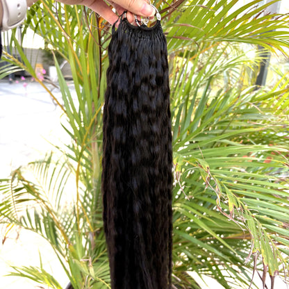 Deep Wave Knotless Pre-Separated Crochet Hair Extensions Human Hair Kinky Curly Crochet Feather Human Hair Extensions 100g/Pack