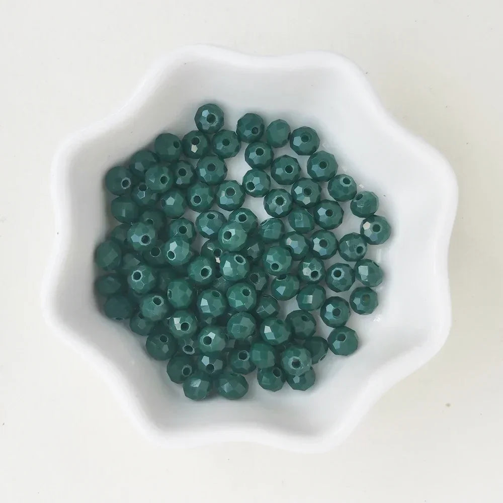 50pcs 4*6mm Rondelle Austria faceted Flat Acrylic Round Beads
