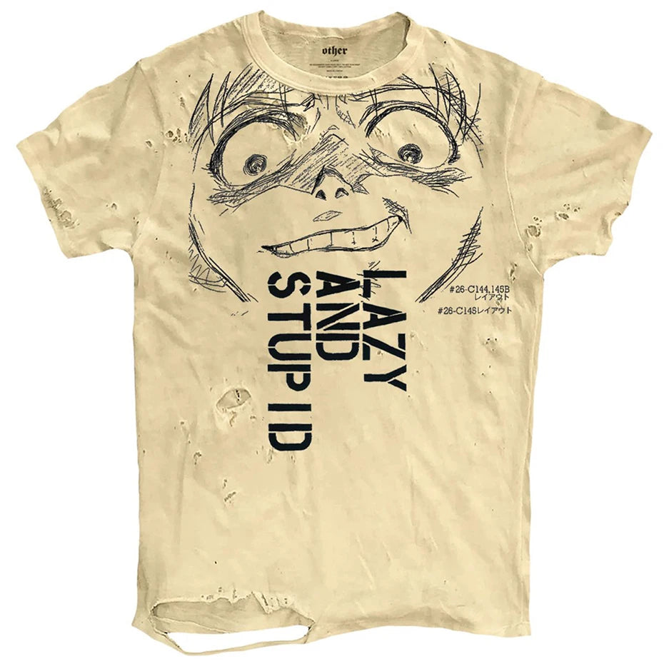 Vintage Ripped T Shirts Men Streetwear Harajuku Graphic